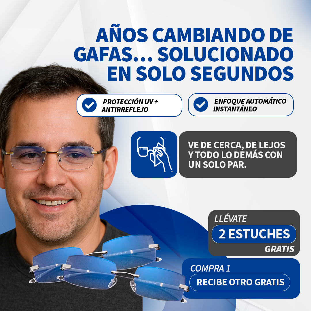 LENTES MULTIFOCALES: COMPRA 1 Y RECIBE 1 GRATIS + ESTUCHE DE PROTECCIÓN