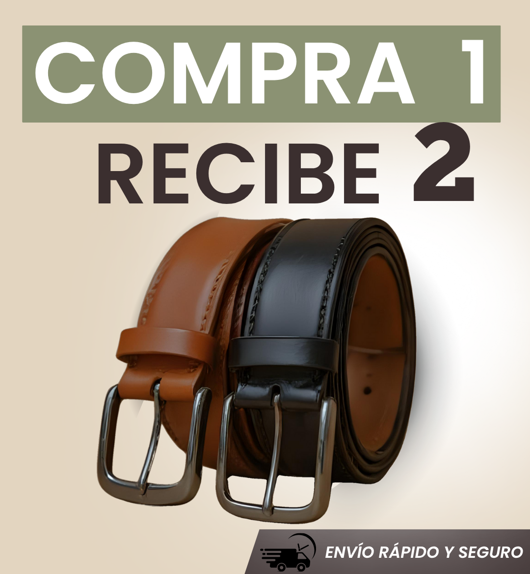 CINTURONES DE CUERO WARMI: COMPRA 1 Y RECIBE 1 GRATIS: 2 EN TOTAL