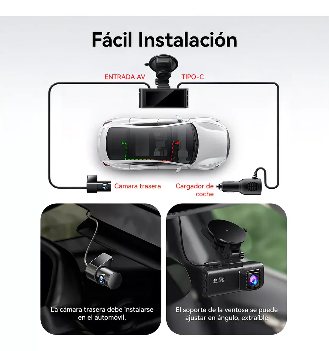 REDTIGER: CÁMARA FRONTAL Y TRASERA PARA CARRO