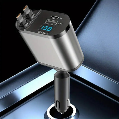 QuickVolt: Cargador De Carro Para Dispositivos 4 En 1